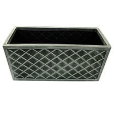 Image of Selection Of Large Garden Pewter Grey Trough Planters Lazio Brick Slate Effect