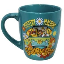 Image of Scooby Doo Group Mystery Machine Flowers Jumbo Curved Ceramic Mug 25oz