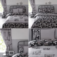 Image of Grey/green Camouflage Camouflage Army Squad Inspired Reversible Duvet Cover Set