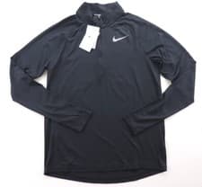 Image of NIKE DRI FIT ELEMENT RUNNING HALF ZIP LONG SLEEVE TOP - BLACK CD8273-010 - MEN S