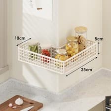 Image of Corner Shelf Adhesion Organizer Support Storage Metal Shower Caddy Basket