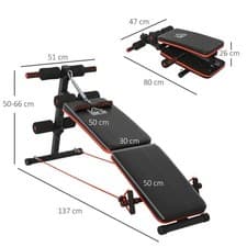 Image of Abs Sit Up Bench Core Workout Fitness Home Gym Black Foldable
