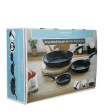 Image of KitchenCraft Non-Stick Aluminium Frying Pans Set, 28cm, 20cm and 12cm