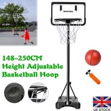 Image of 148-250CM Height Adjustable Basketball Hoop Stand Playset For Kid Indoor Outdoor