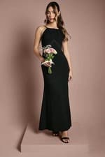 Image of Coast Halter Maxi Bridesmaid Dress with Back Sash Detail Size 12 Brand New Tags