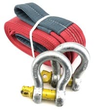 Image of 5 Tonne Tow Strap x 6 Metres With 9.5 Tonne Shackles, Recovery Strap, 5000kg