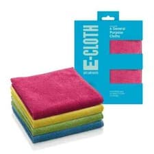 Image of E-CLOTH GENERAL MULTI PURPOSE MICROFIBRE CLEANING CLOTHS (PACK OF 4) 4CP