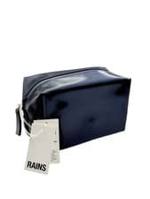 Image of Rains Navy Spill Wash Bag Metallic Blue Small