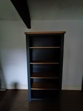 Image of Navy blue oak solid bookcase