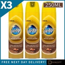 Image of 3 x PLEDGE EXPERT CARE WOOD POLISH CLASSIC FOR WOOD FURNITURE SPRAY 250ML NEW
