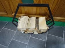 Image of Fireplace Hexagon Log Holder Wood Storage Stand Metal Heavy Duty Black Lot949