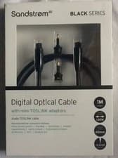 Image of SANDSTROM AV BLACK SERIES S1OPT114X DIGITAL OPTICAL CABLE - 1M- RRP=£34.99