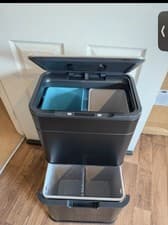 Image of Tower Recycling Sensor Bin T938021BLK 50L Ozone Black Stainless Steel