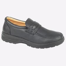 Image of Scimitar Kirkham Mens Classic Smart School Work Slip On Loafer Shoes Black