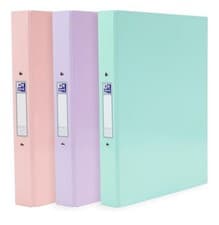 Image of Oxford A4 Ring Binders, Pastel, Pack of 3 Folders 40Mm