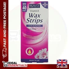 Image of BEAUTY FORMULAS-Wax Strips-Gentle Hair Removal-leg & body-Vitamin E  - 40 Strips