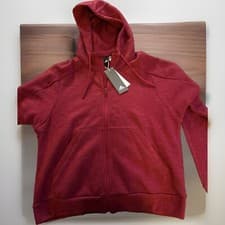 Image of Adidas Women’s ID Stadium Sweatshirt Full Zip Hooded Maroon Red Size M New