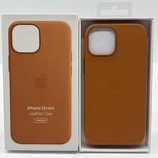 Image of OFFICIAL GENUINE APPLE IPHONE 13 MINI LEATHER MAGSAFE CASE GOLDEN BROWN