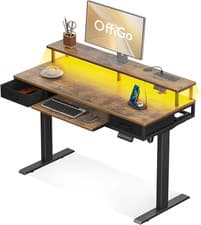 Image of Height Adjustable Desk, 120Cm Electric Standing Desk with Drawers, Sit Stand up
