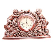 Image of Lenox Desk Pewter Clock 4.5 Miniature Vtg 1990 USA Made Cherubs