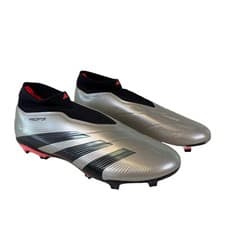 Image of adidas Predator 24 League Laceless Firm Ground Football Boots Silver Size UK 10 