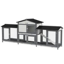 Image of Large Outdoor Rabbit Hutch with Runs & Pull-Out Trays