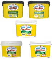Image of Sandtex Ultra Smooth Masonry Paint 10L Magnolia Cornish Grey White Chalk