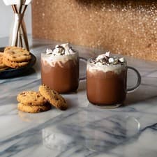 Image of 2 x Ravenhead Coffee Glasses Lattes Tea Glass Cups Hot Chocolate Beverage Mugs
