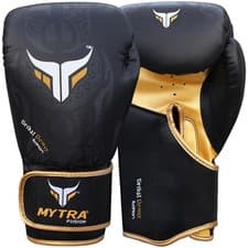 Image of MYTRA Boxing Gloves Sparring Training Punch Bag MMA Leather Gloves 10OZ-16OZ