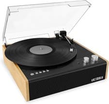 Image of Victrola Eastwood 3-Speed Bluetooth Turntable with Built-in Speakers and Dust Co