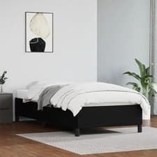 Image of Bed Frame without Mattress Black 90x190 cm Single Single Faux Leather