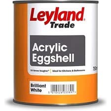 Image of LEYLAND ACRYLIC EGGSHELL BRILLIANT WHITE 750ML