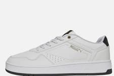 Image of Puma Mens Court Classic Trainers White/​ Black/​Gold