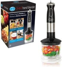 Image of Quest 35099 3 in 1 Stick Blender with Variable Speeds and Turbo Pulse, Black/Sil