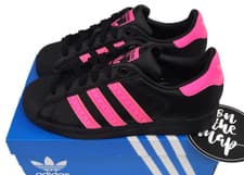 Image of Adidas Superstar W Core Black Pink Spark UK 5 US 5.5 6.5 EUR 38 IG2221 New