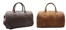 Image of Genuine Leather Holdall Weekend Multi Use Cabin Travel Gym Sports Duffle Bag