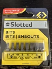 Image of CK Tools Screwdriver Bit Clip Set - 8 Piece Slotted Screwdriver Bits T4521