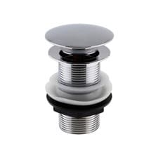 Image of Nuie Push Button Basin Waste Unslotted Polished Chrome Bathroom Sink Plug