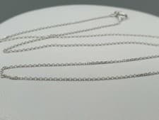 Image of Sparkly 9ct White Gold Belcher Chain 0.8mm 16" 18" 20" Diamond Cut Necklace