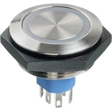 Image of APEM AV57022000084BK Pushbutton 30V DC 1A White IP67 Tamper-Proof