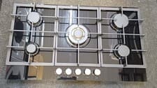 Image of AEG 90cm gas on glass Built-In Gas Hob cast iron black AEGOG90BK
