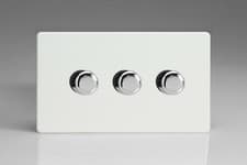 Image of Varilight Screwless Premium White Plastic V-Pro LED Dimmer Light Switches 0-120W