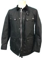 Image of Barbour International Wax Jacket Mens Black Large Biker Winter Clothing