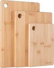 Image of Vencier Bamboo Chopping Board Set of 3 – Thick Wooden Boards for Meat & Veg