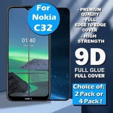 Image of For Nokia C32 Full Cover Tempered Glass Screen Protector