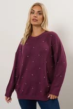 Image of Yours Curve Women's Plus Size Diamante Embellished Jumper