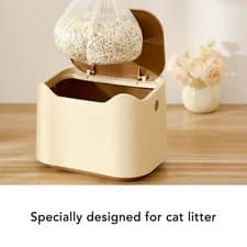 Image of ACat Litter Trash Can With Press Type Lid Enclosed Design Compact Multipurpose