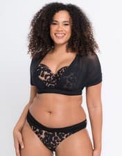 Image of Curvy Kate Bandeau Bikini Strapless Multiway Wrapsody Women Swimwear Leopard D-J
