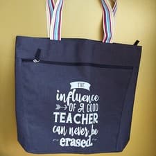 Image of Tote Bag-Perfect Gift Brooke Jess Designs Large Zippered Teacher Tote Bag