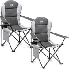 Image of Padded Camping Chair High Back Portable Folding Outdoor Seat Trail (Twin Pack)